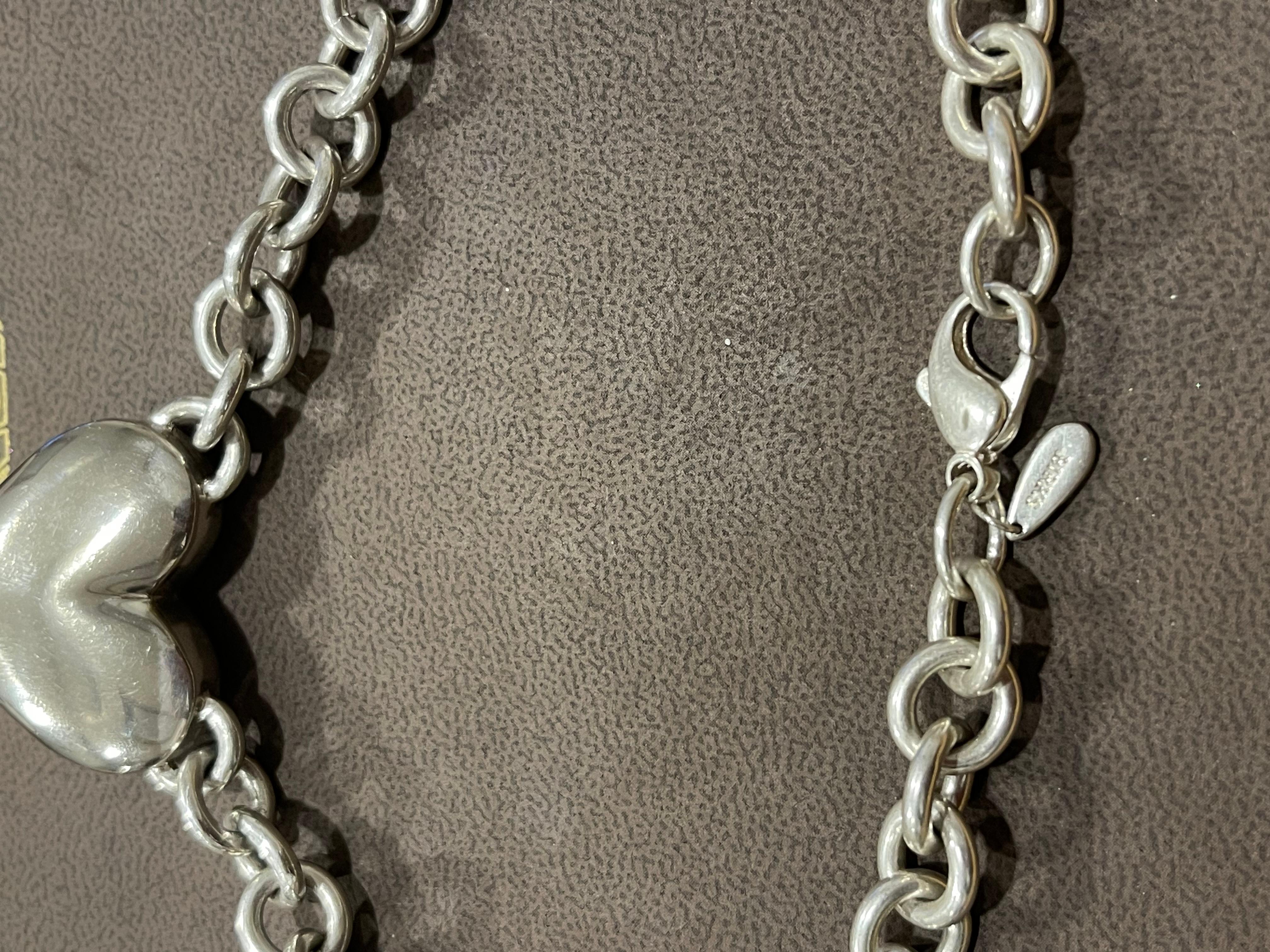 Solitär Herz Sterling Silber Link Halskette 128 Gm 18 