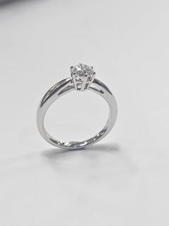 Solitaire diamant naturel HRD 0.50 cts couleur D et pureté VVs1 Hand Made 18kts