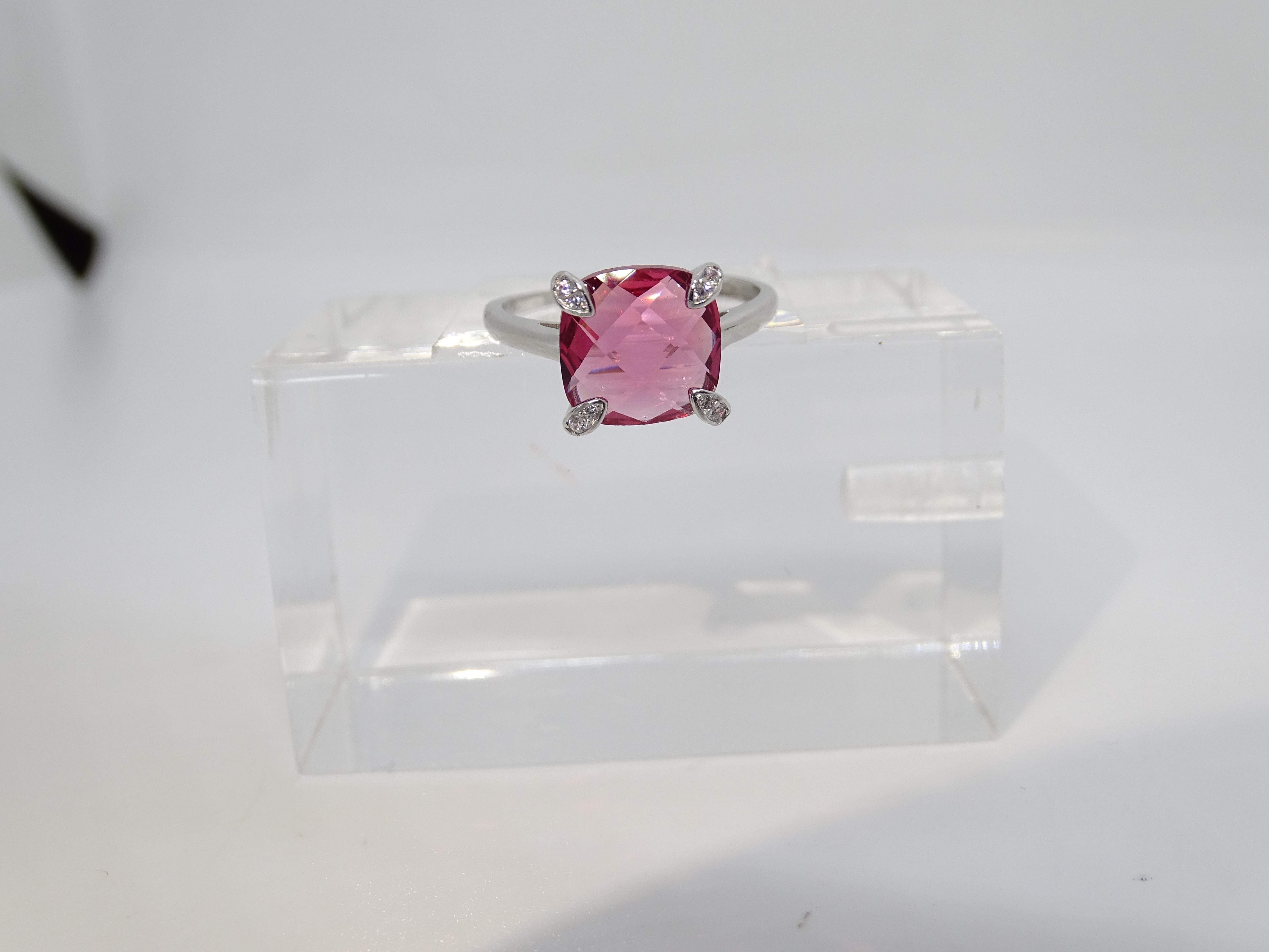 Bague solitaire Italie, racine de rubis et zircons, argent 925 en vente 10