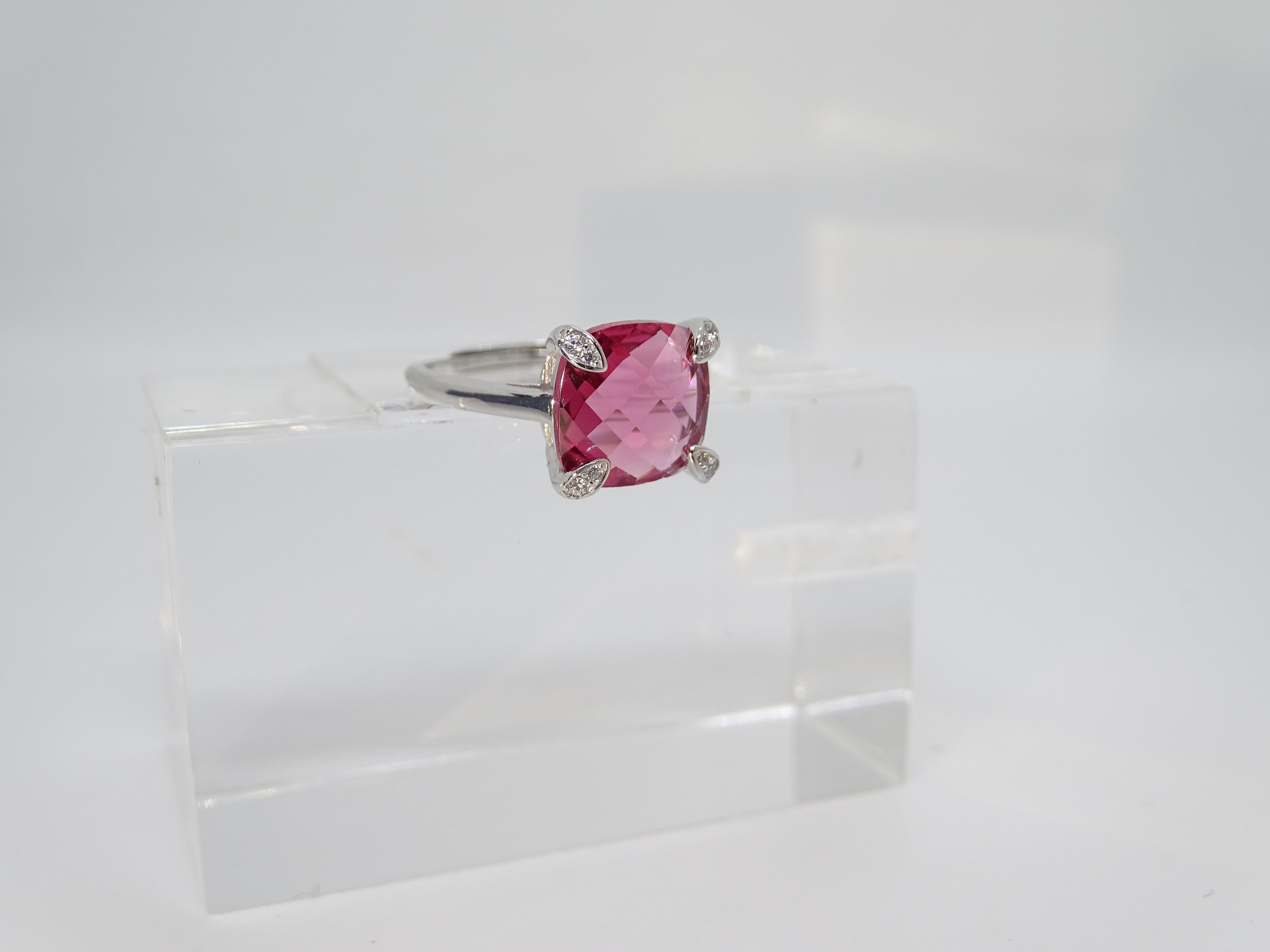 Bague solitaire Italie, racine de rubis et zircons, argent 925 en vente 12