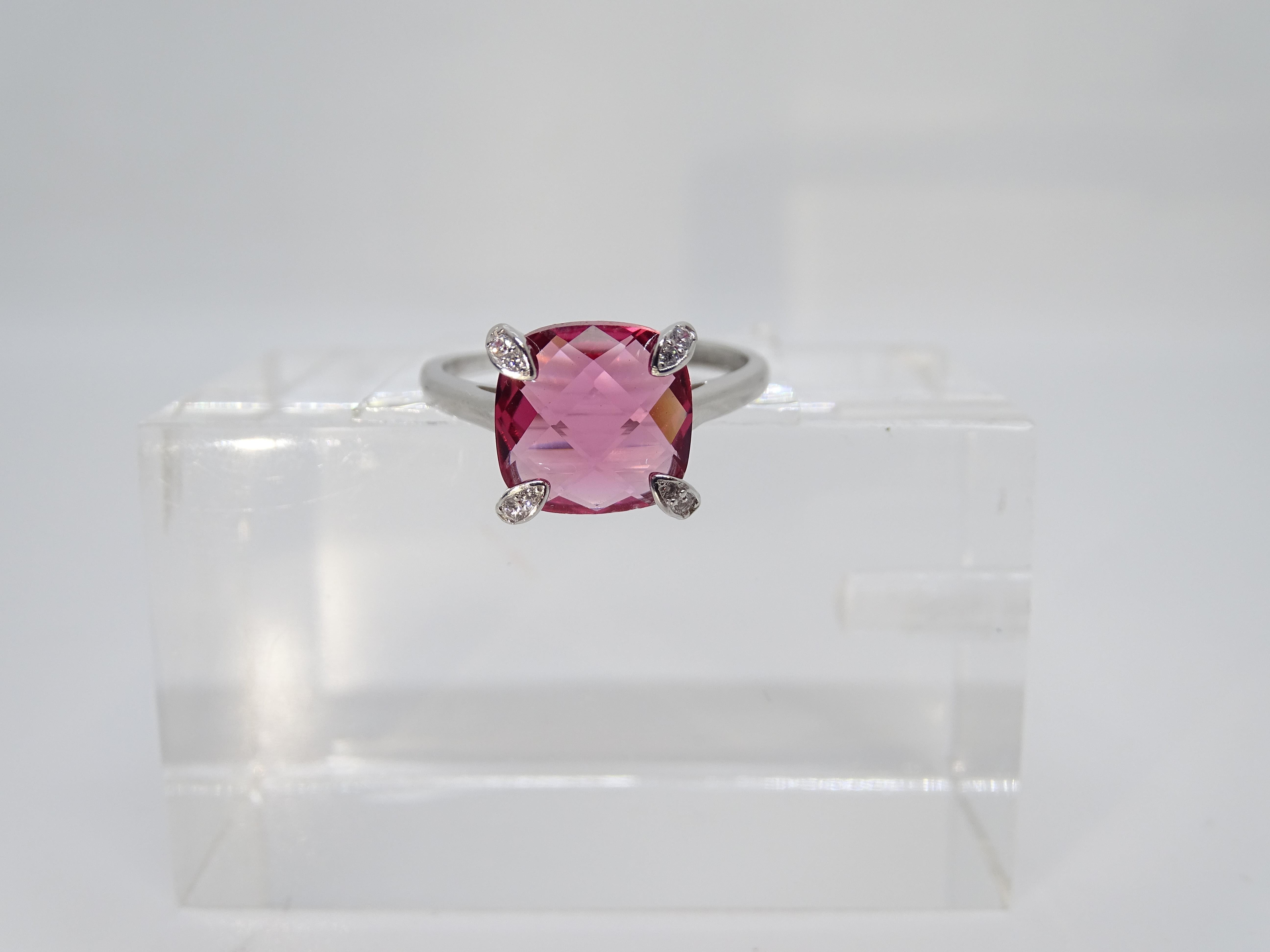 Bague solitaire Italie, racine de rubis et zircons, argent 925 en vente 13
