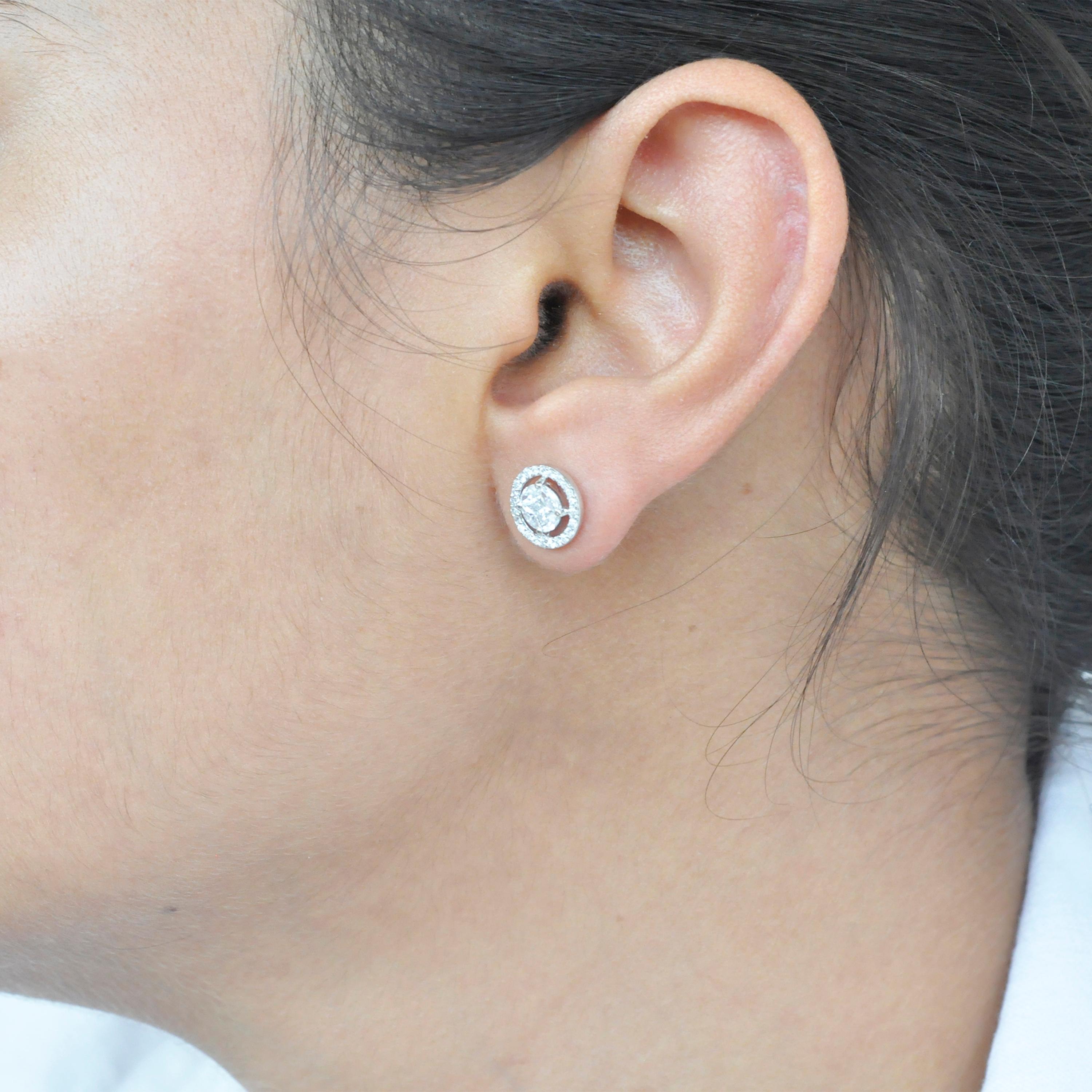 pressure set diamond earrings