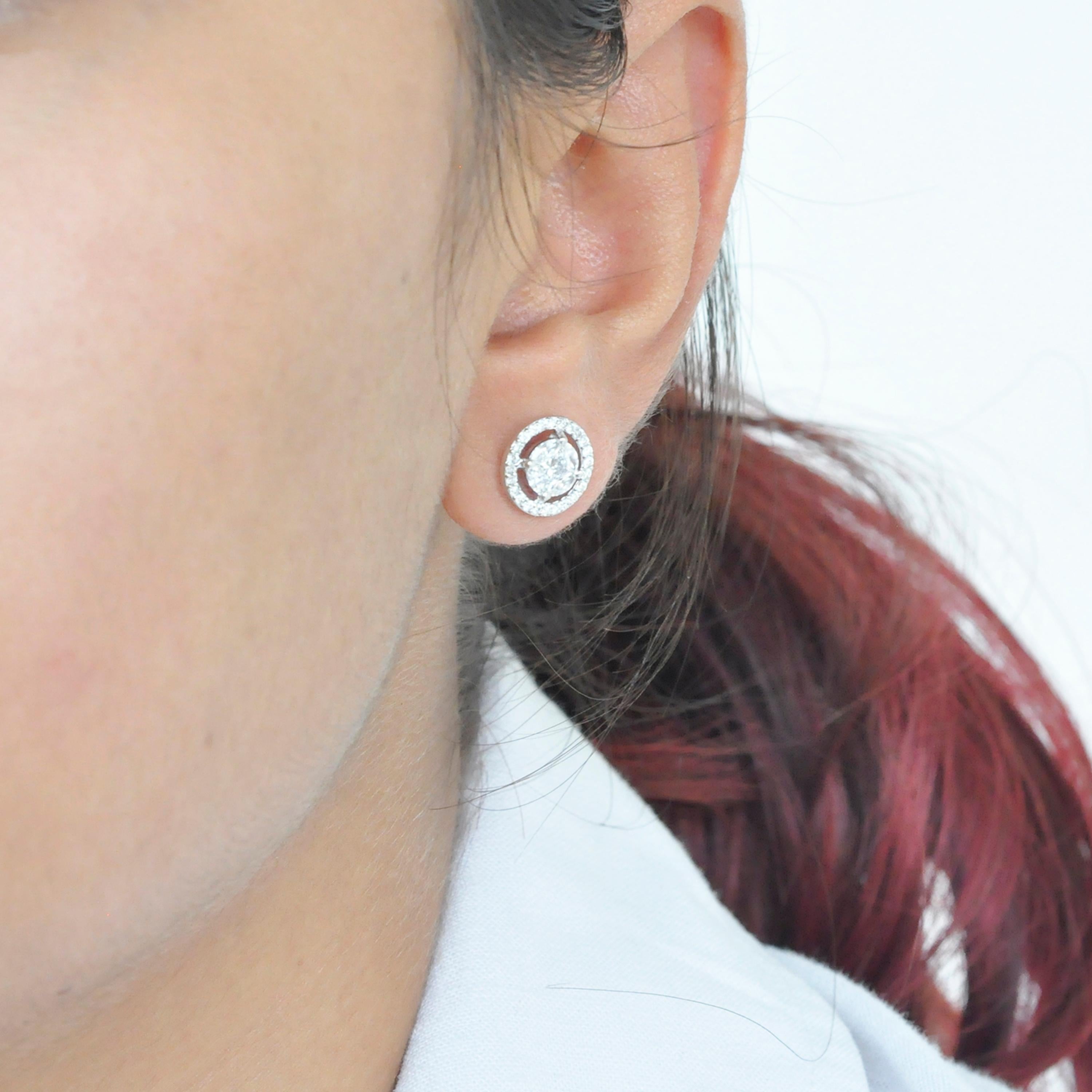 pressure setting diamond earrings