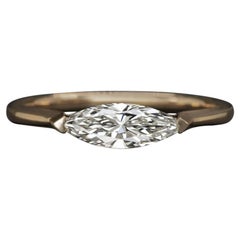 Solitaire Marquise Cut 0.44ct F VS2 Diamond Engagement Ring Rose Gold
