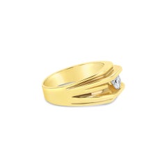 Solitär Herren-Diamant-Hochzeitsring 14k Gelbgold