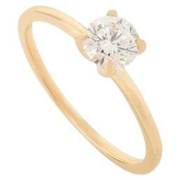 En venta: Anillo de compromiso solitario con moissanita en oro amarillo de 14k Regalo de aniversario de boda