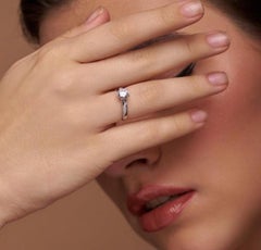 Anello solitario di moissanite in argento 925, delicata fascia di moissanite per donna