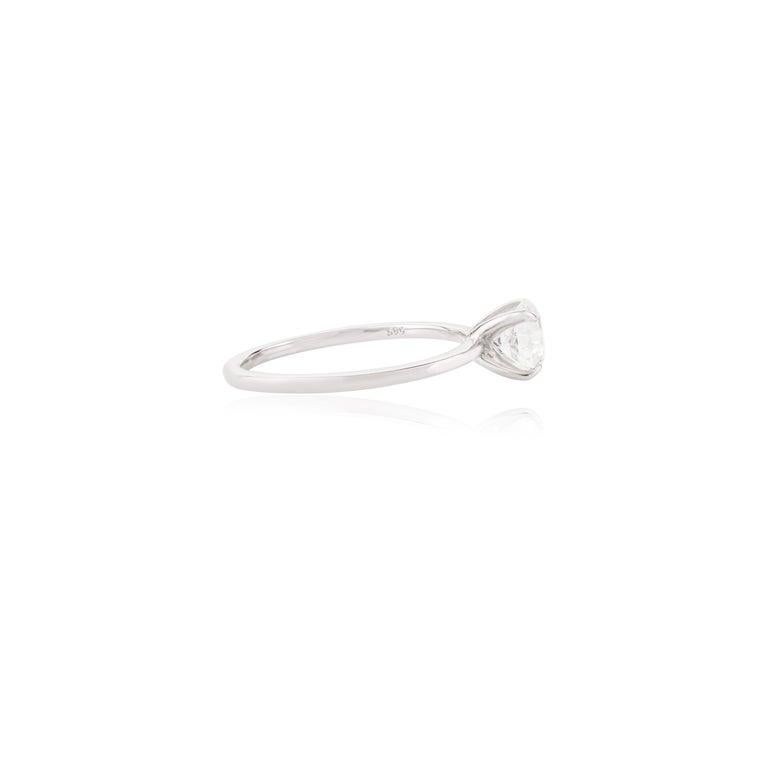 For Sale:  Solitaire Moissanite Ring in 14k Solid White Gold Promise Ring for Mom Gift 3