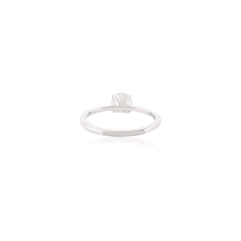 For Sale:  Solitaire Moissanite Ring in 14k Solid White Gold Promise Ring for Mom Gift 7