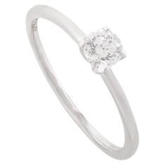 For Sale:  Solitaire Moissanite Ring in 14k Solid White Gold Promise Ring for Mom Gift