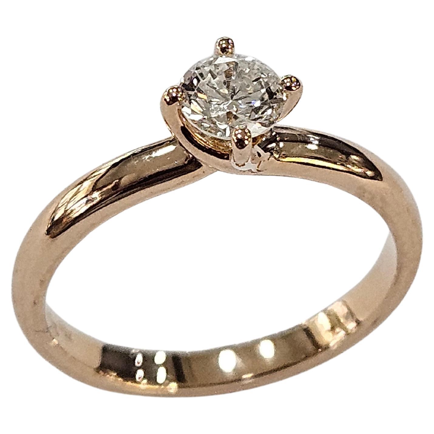 Solitär Naturdiamant 0,30 Karat Zertifiziert HRD Hand Made Rose Gold 18 Karat im Angebot 4