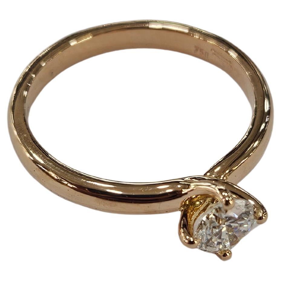 Solitär Naturdiamant 0,30 Karat Zertifiziert HRD Hand Made Rose Gold 18 Karat im Angebot 5
