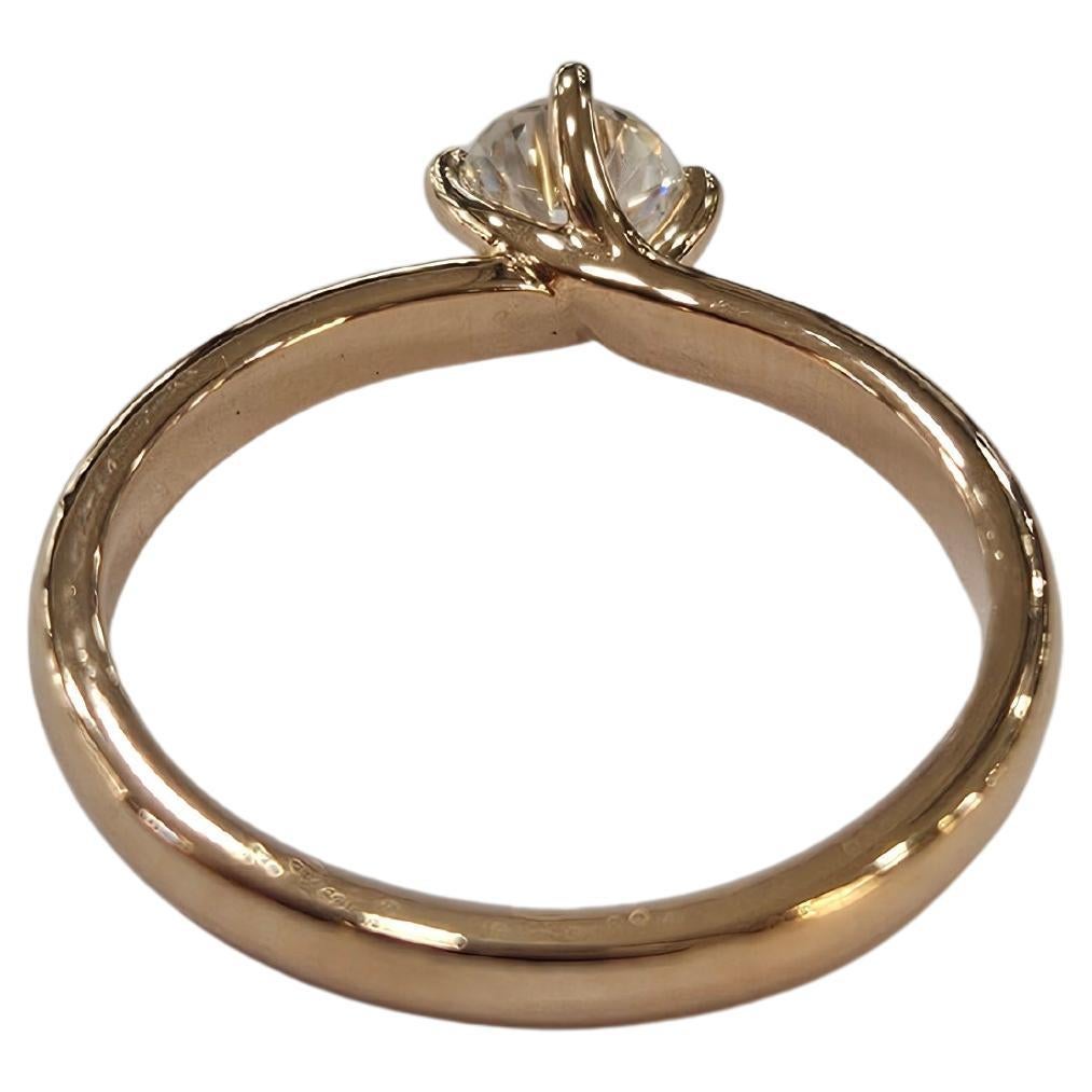 Solitär Naturdiamant 0,30 Karat Zertifiziert HRD Hand Made Rose Gold 18 Karat im Angebot 6