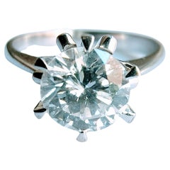 Solitaire Natural Diamond 1.47 Ct Brillant Cut E-F VS1-SI1 White Gold 18 Karat