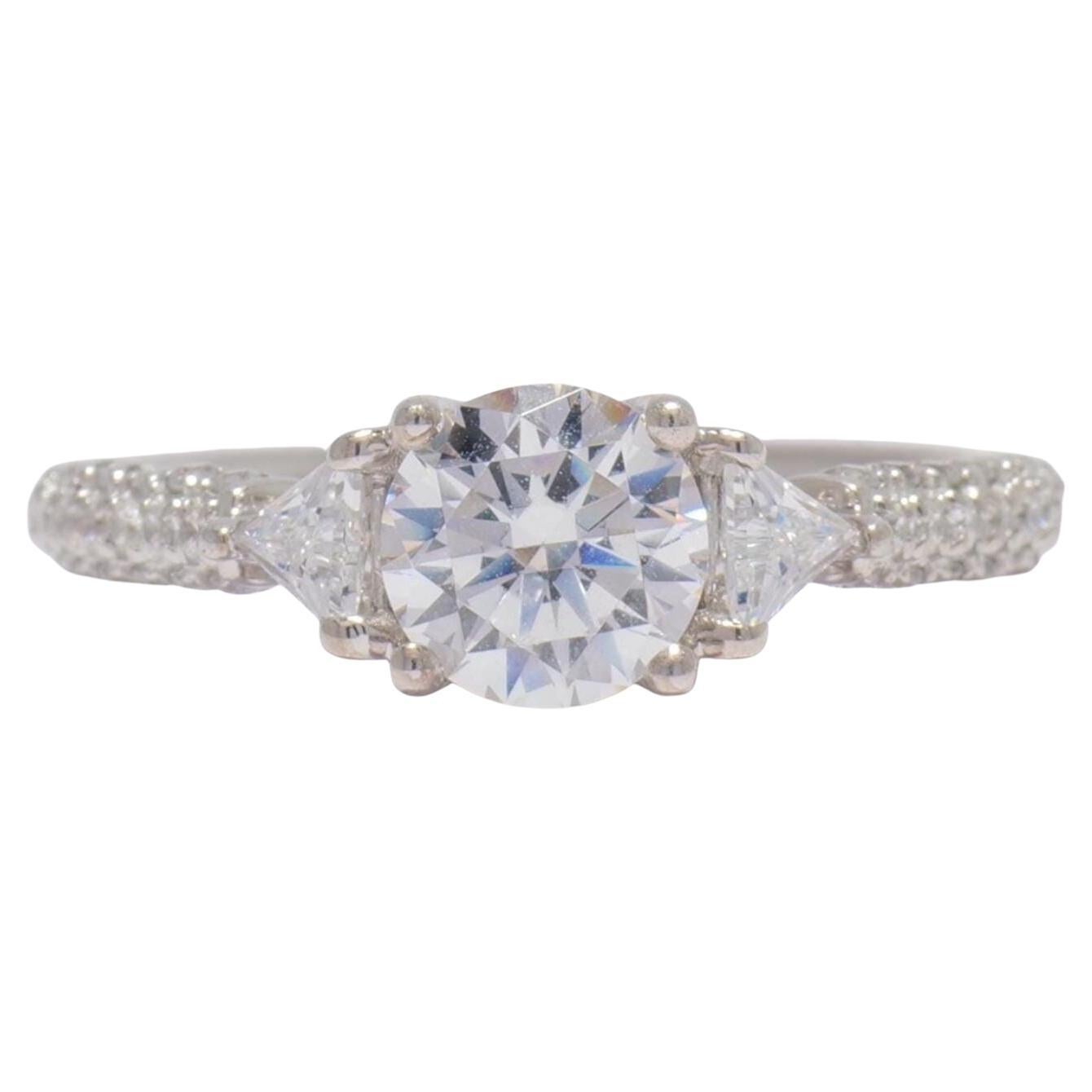 Solitaire Natural Diamond Fancy Trillion Ring in 14K Solid Gold (Certified)