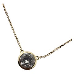 Collana con diamante naturale solitario in oro 14KT 0,80ct