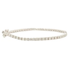 Solitaire Natural Diamond Tennis Stacking Bracelet in 14K Solid Gold (Certified)
