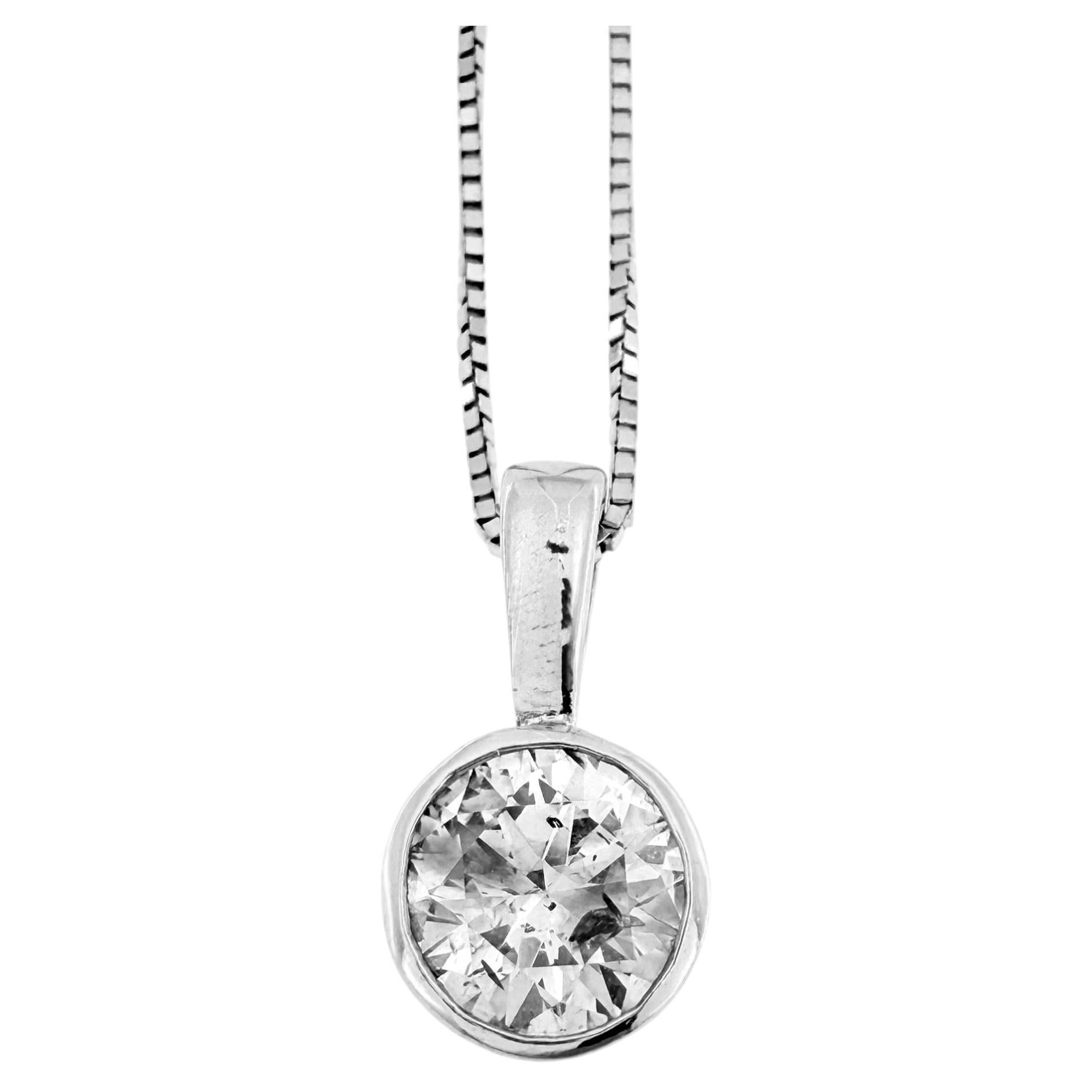 Solitaire Necklace 14kt White Gold and 1.25ct Diamond by Binder