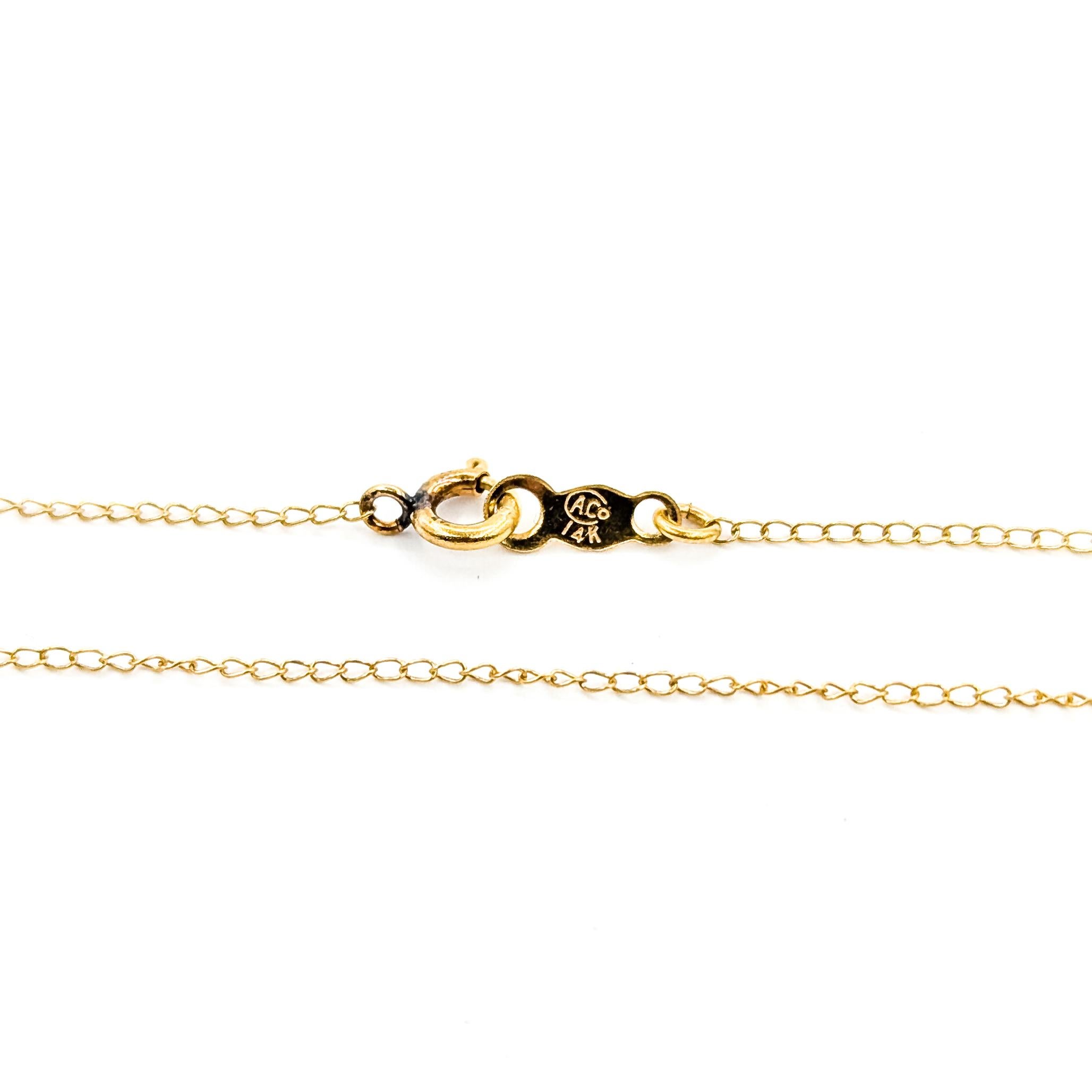 Pendentif Solitaire Opale en or jaune 14k en vente 2