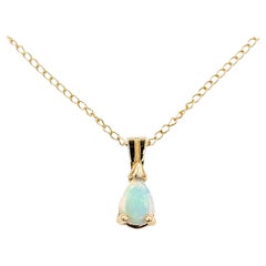 Pendentif Solitaire Opale en or jaune 14k