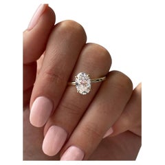  Solitaire Oval Cut Moissanite Ring 925 Sterling Silver Ring Gift For Women.