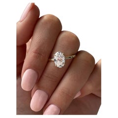 Solitaire Oval Cut Moissanite Ring 925 Sterling Silver Ring Gift For Women.