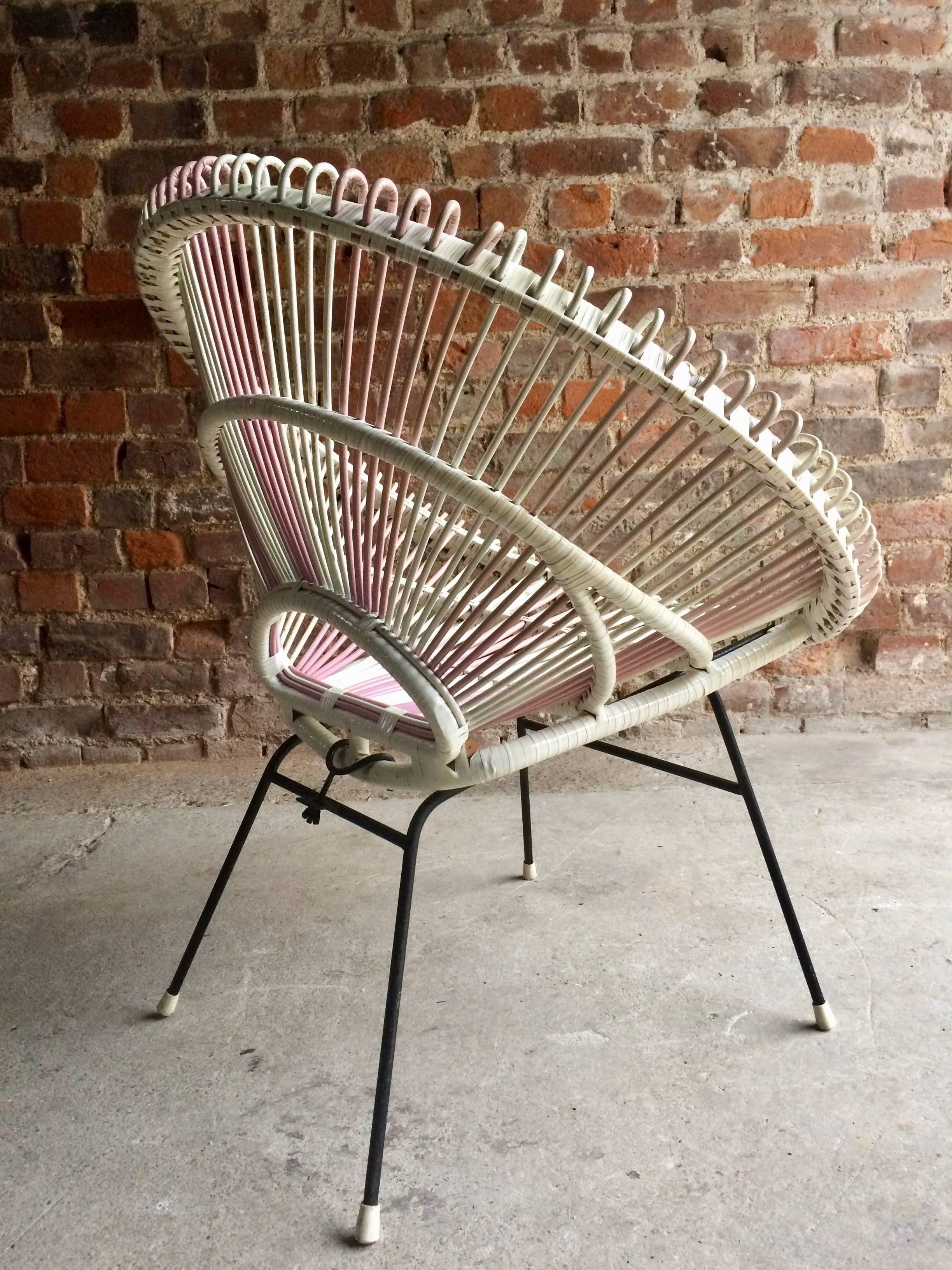Solitaire Rattan Chair by Janine Abraham and Dirk Jan Rol France, 1950s 3
