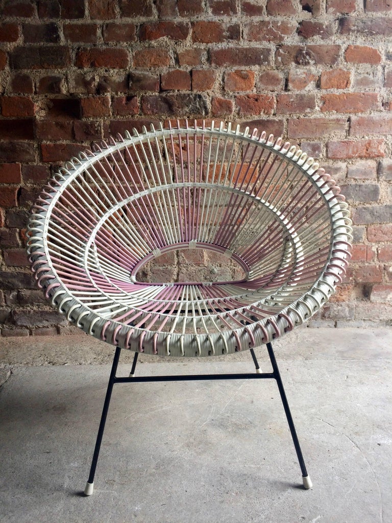 Mid-Century Modern Solitaire Rattan Chair by Janine Abraham and Dirk Jan Rol France, 1950s
