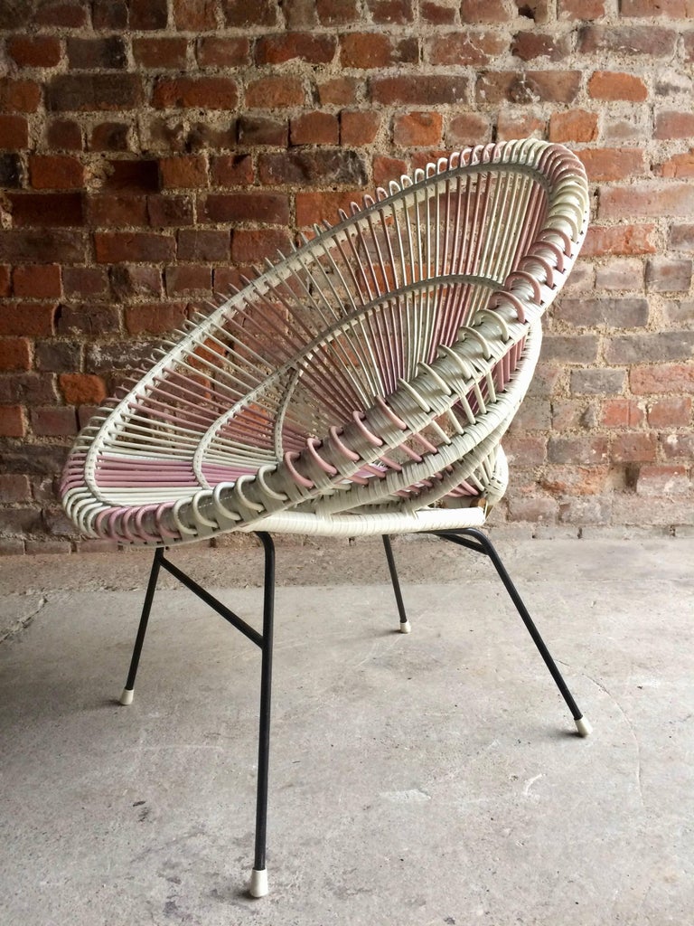 Solitaire Rattan Chair by Janine Abraham and Dirk Jan Rol France, 1950s 1