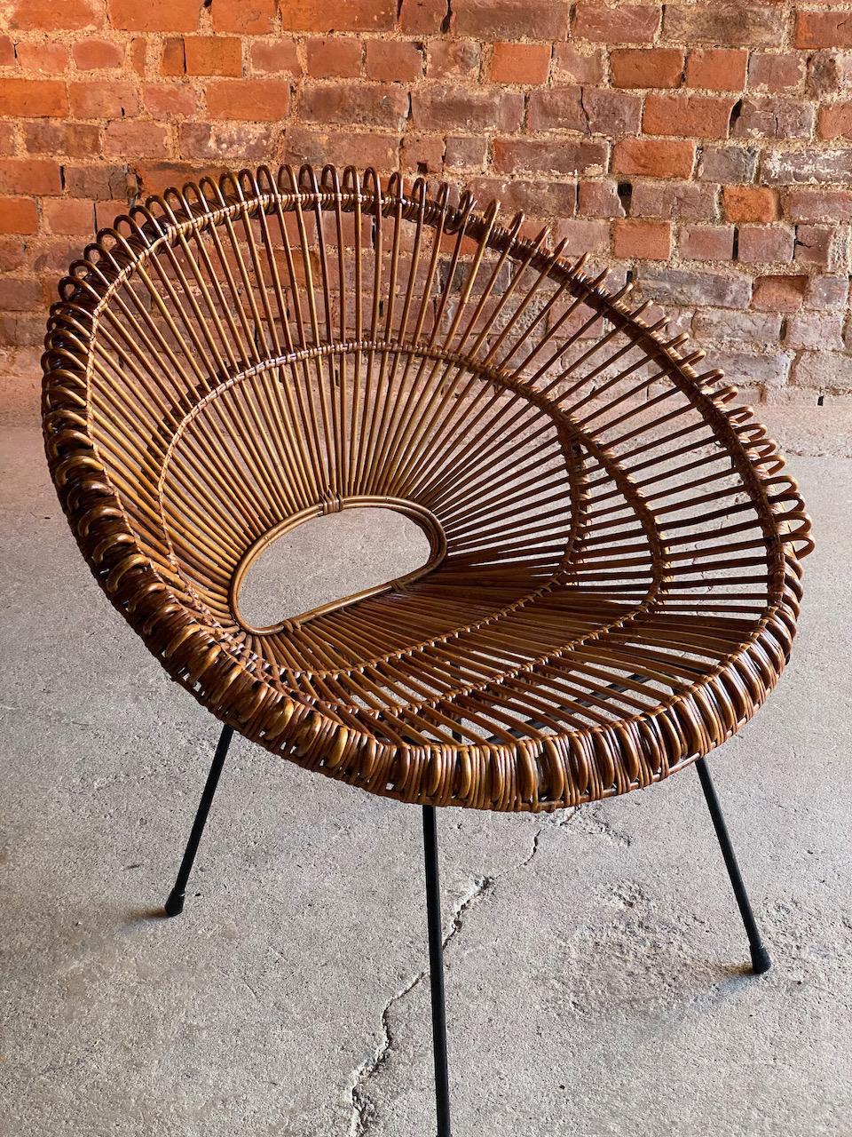 Solitaire Rattan Chair by Janine Abraham & Dirk Jan Rol, France, circa 1950 3