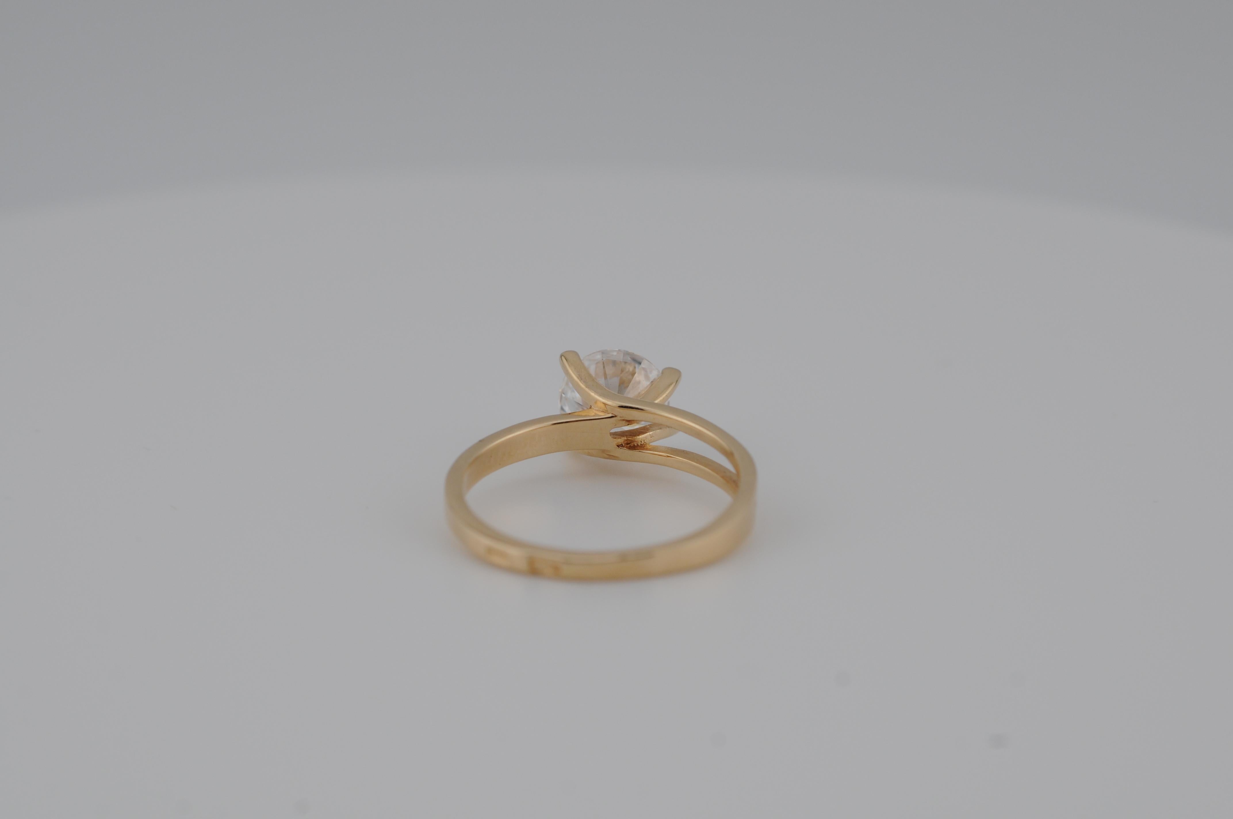 Bague solitaire 1.10 ct Diamant Brilliante Clarity:Internally Flawless en vente 6