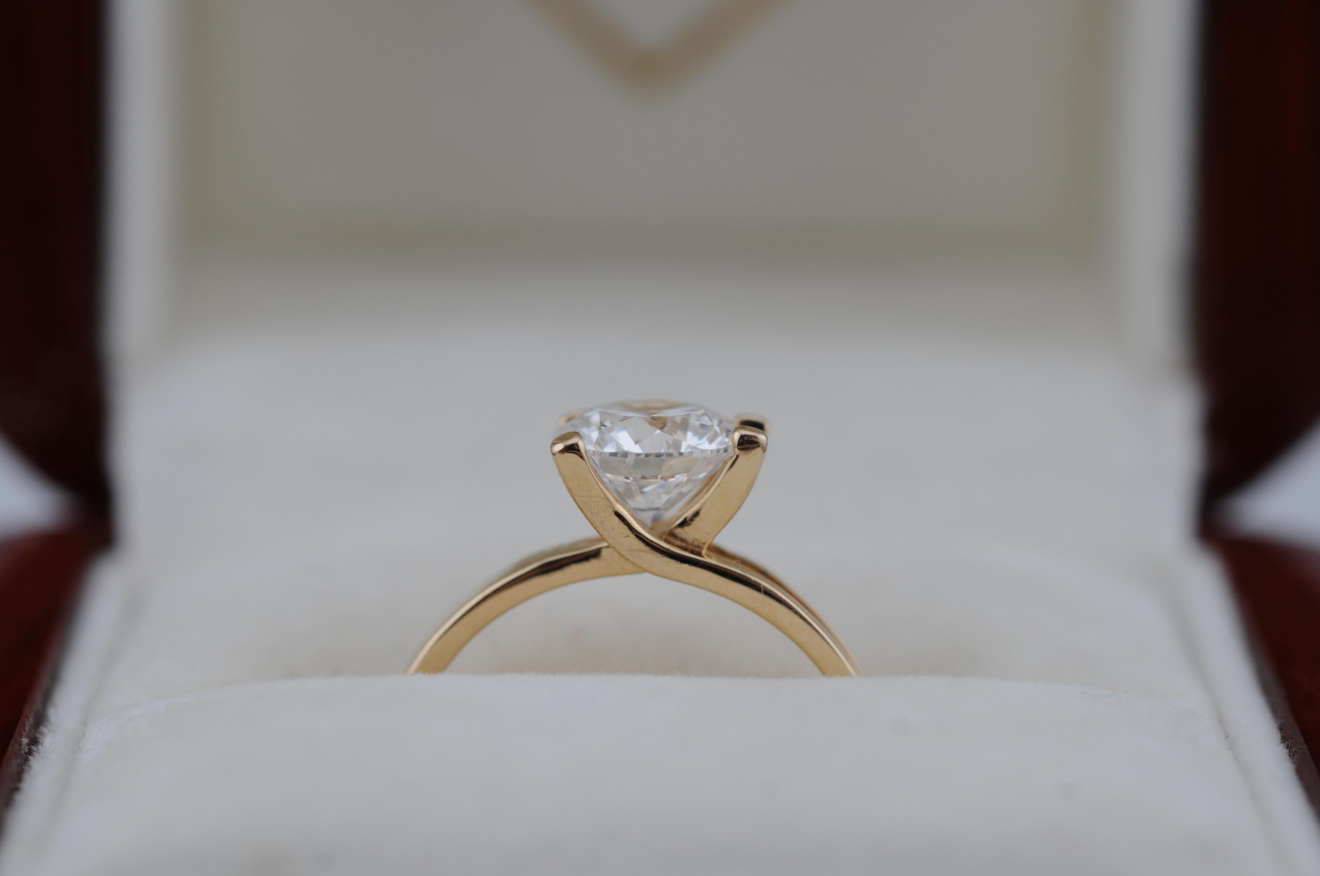 Bague solitaire 1.10 ct Diamant Brilliante Clarity:Internally Flawless en vente 9