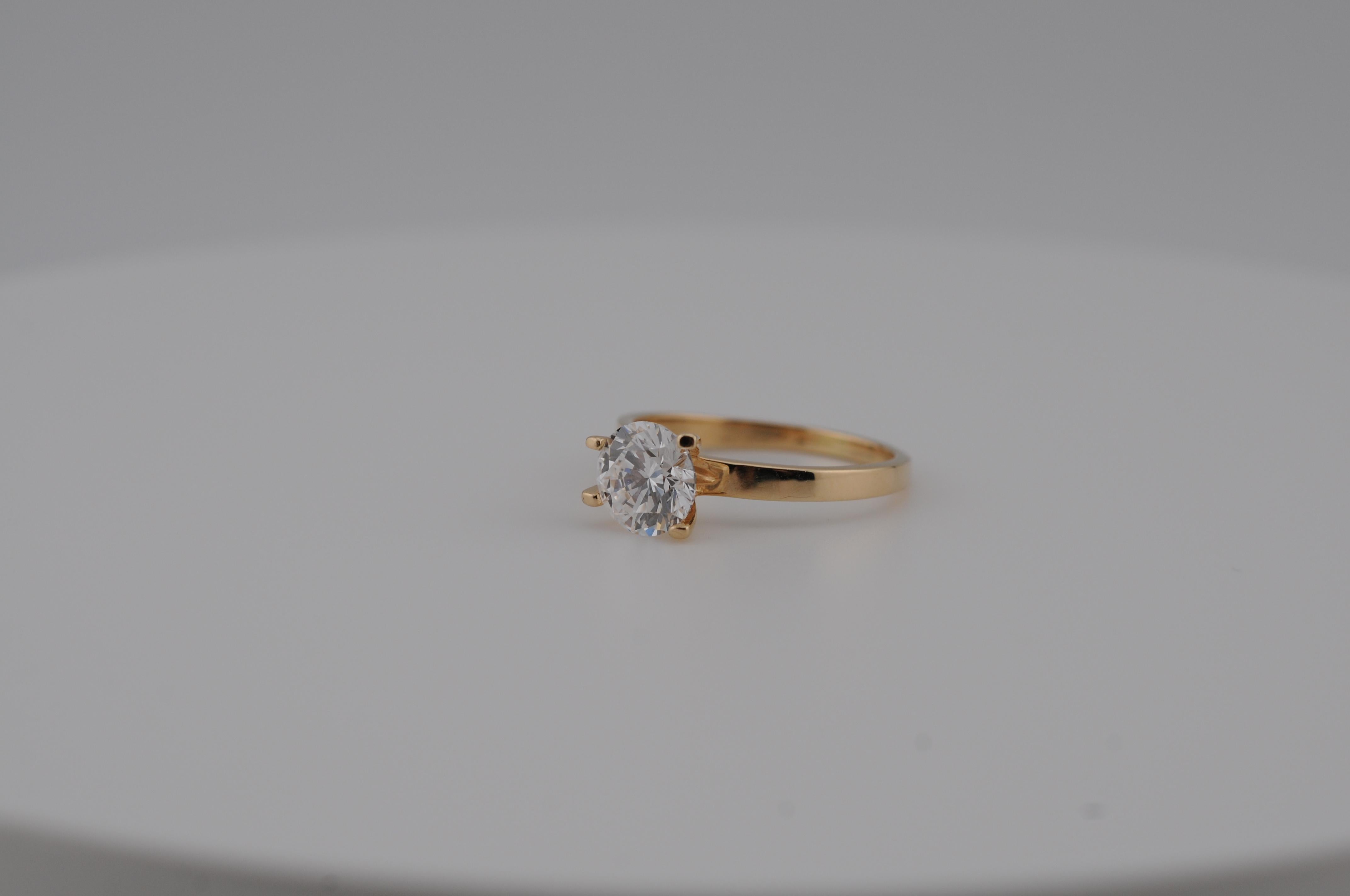 Bague solitaire 1.10 ct Diamant Brilliante Clarity:Internally Flawless Bon état - En vente à Berlin, BE