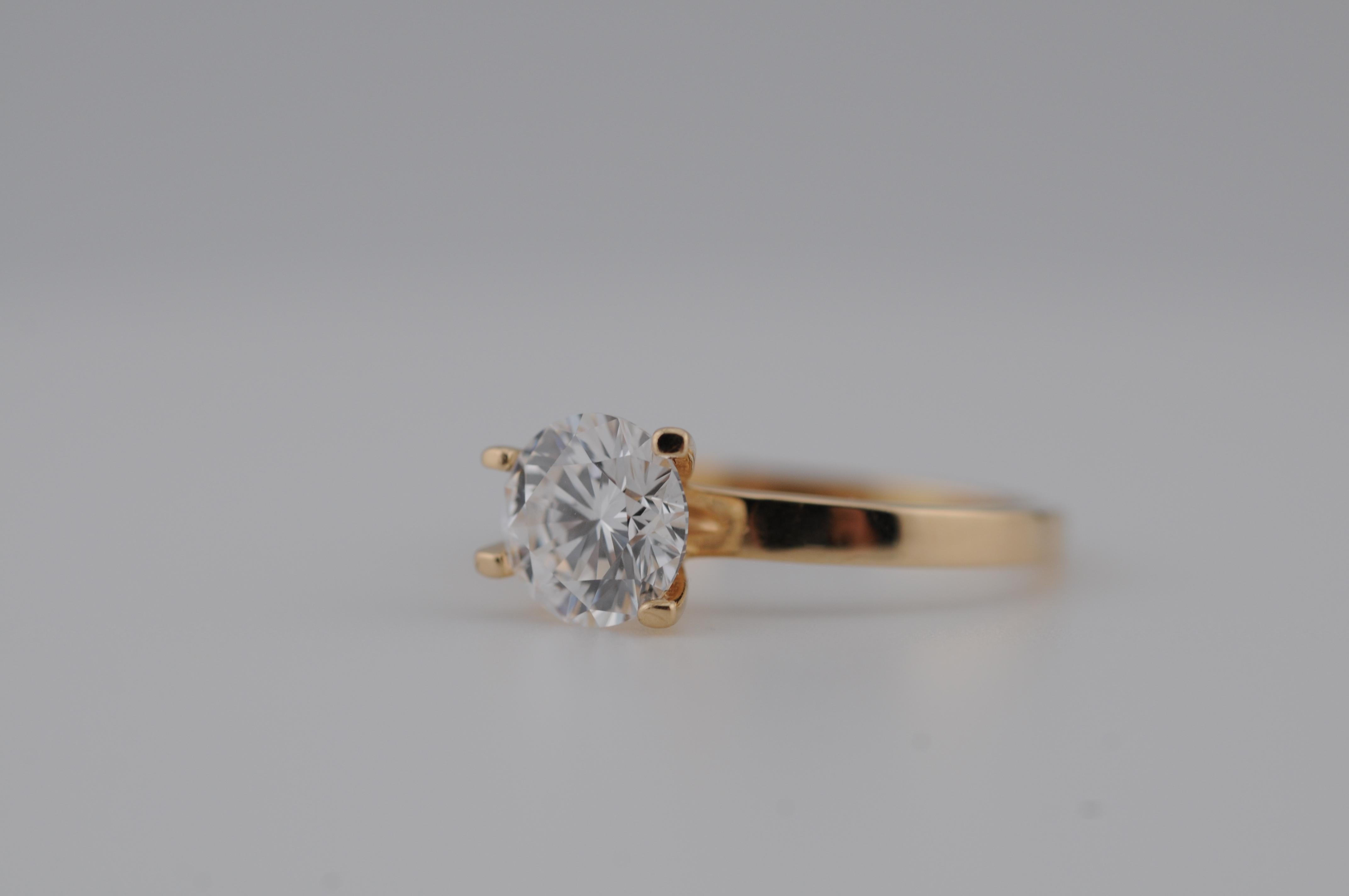 Bague solitaire 1.10 ct Diamant Brilliante Clarity:Internally Flawless en vente 1
