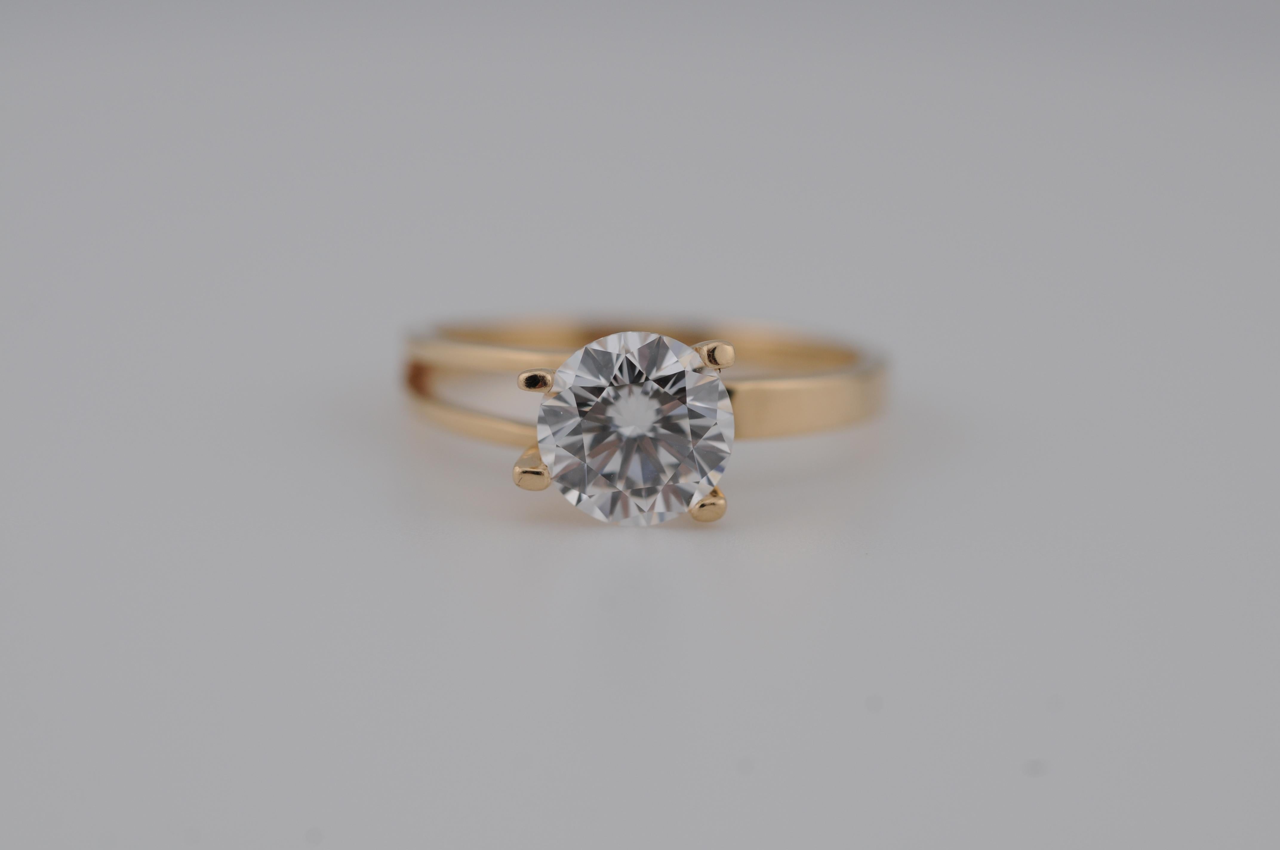 Bague solitaire 1.10 ct Diamant Brilliante Clarity:Internally Flawless en vente 2