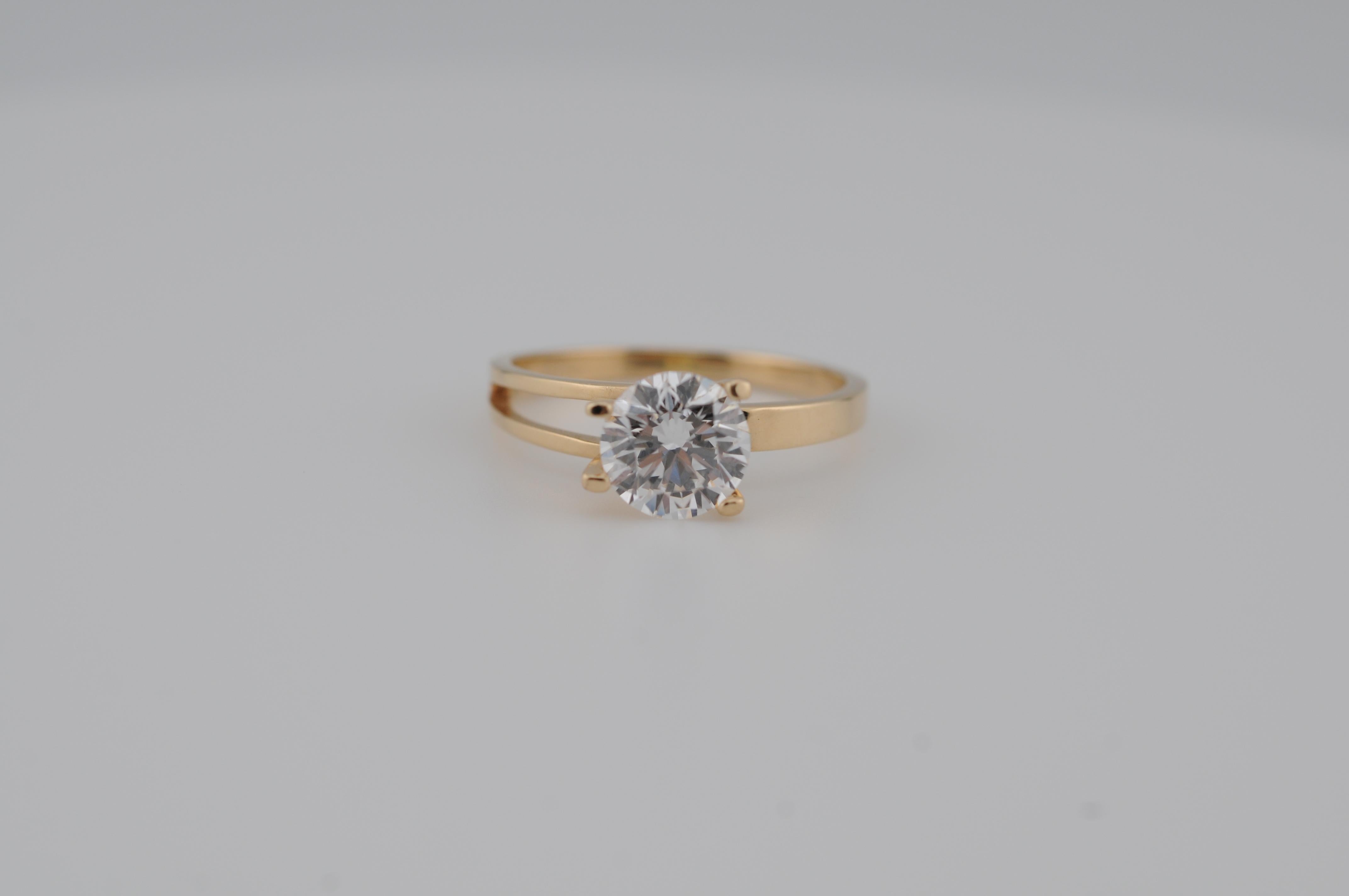 Bague solitaire 1.10 ct Diamant Brilliante Clarity:Internally Flawless en vente 3