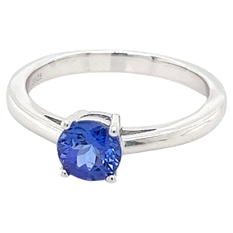 Solitaire Ring, AAA Round Tanzanite Ring, Alternative Engagement Ring, Gift Her