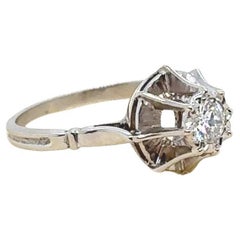 Bague solitaire en or blanc 18 carats avec diamants 0,30 carat