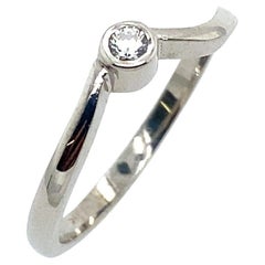 Solitaire Ring Round Brilliant Diamond 0.05ct Ring in 18ct White Gold