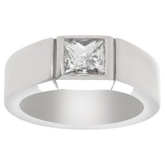 Solitaire Ring Set in Heavy Platinum Mounting, EGL Certified