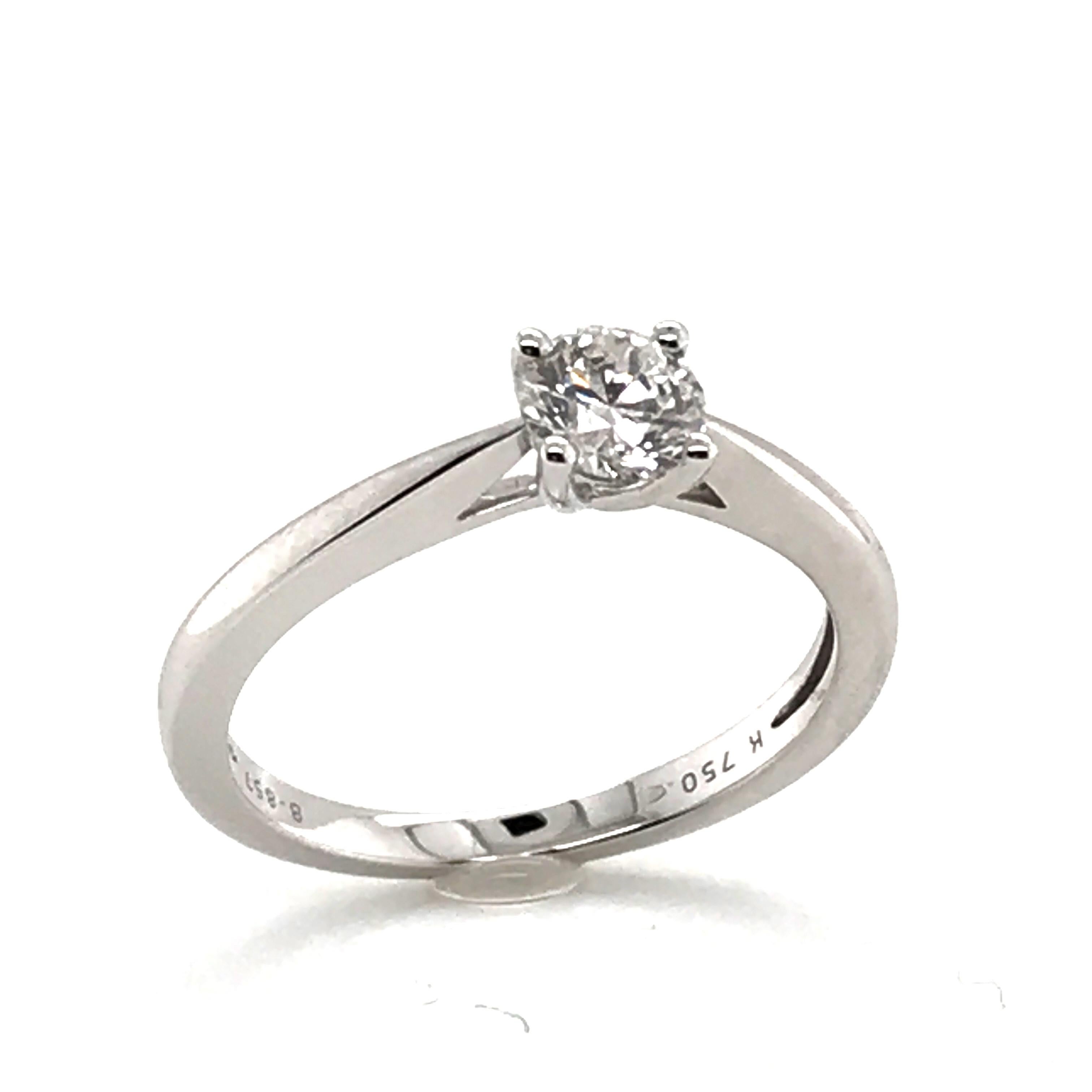 Solitaire Ring White Diamond Certified Color F White Gold 18 Karat In New Condition For Sale In Vannes, FR