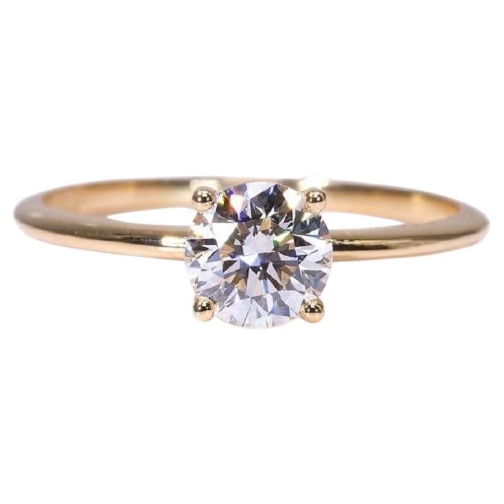 Solitaire Ring with 1.50 Carat Round Natural Diamond in G VS2 -Egl USA