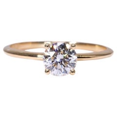 Solitaire Ring with 1.50 Carat Round Natural Diamond in G VS2 -Egl USA