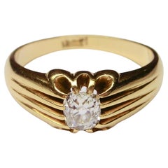 Solitaire Ring with Antique Cushion Cut Diamond