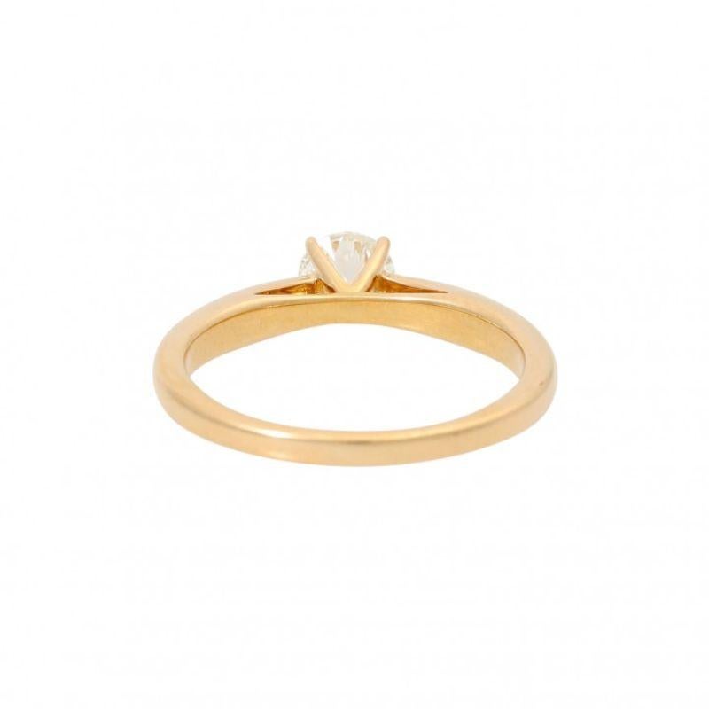 Modern Solitaire Ring with Brilliant 0.51 Ct For Sale