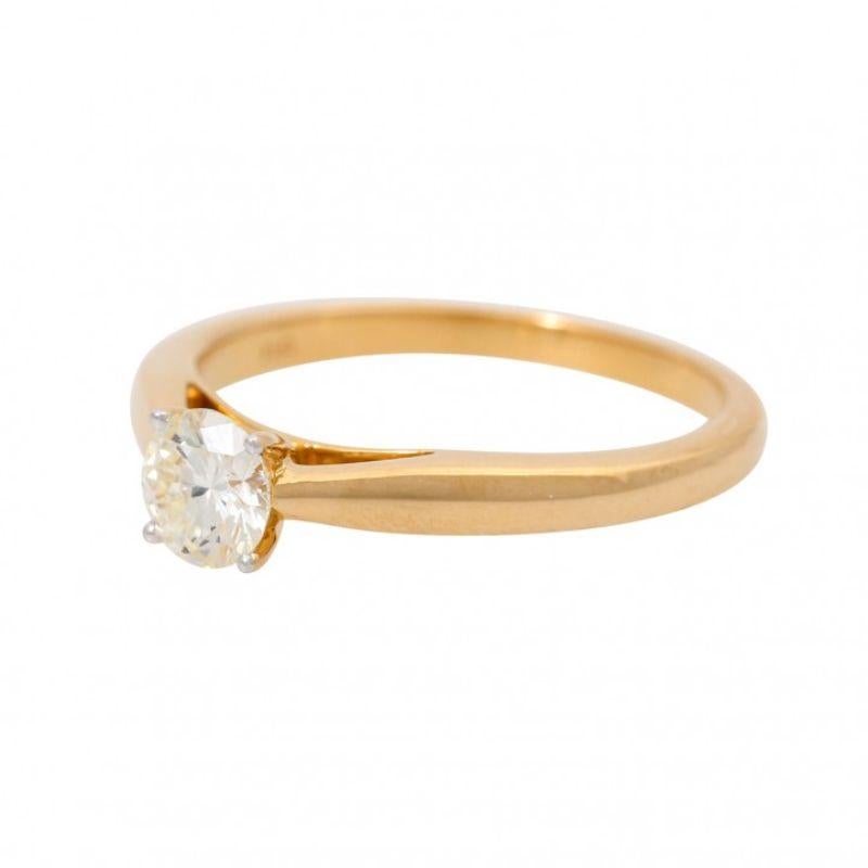 Brilliant Cut Solitaire Ring with Brilliant 0.51 Ct For Sale