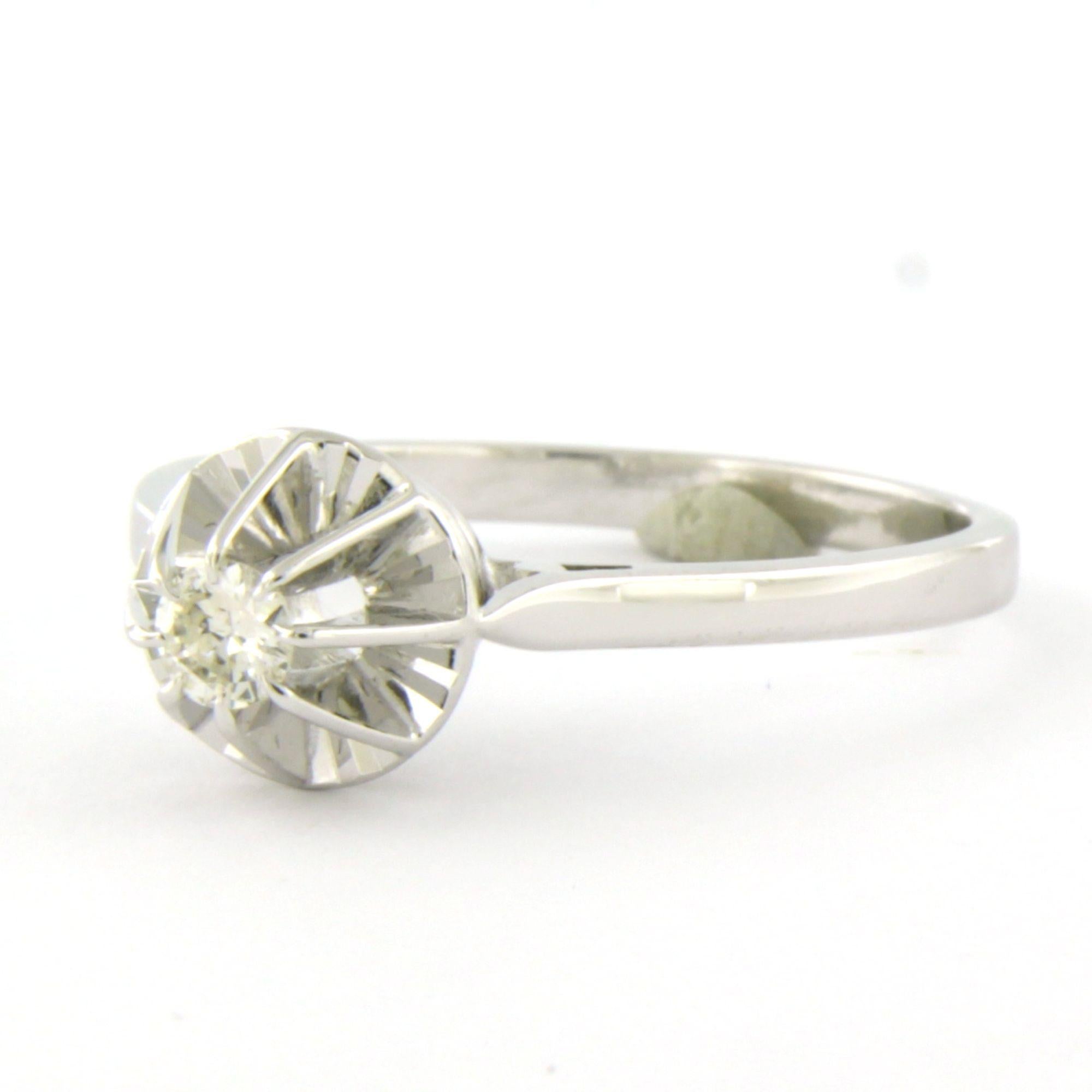 Solitärring mit Diamant im Brillantschliff bis zu 0,16ct 18k Gold 3,4 Gramm im Zustand „Hervorragend“ im Angebot in The Hague, ZH