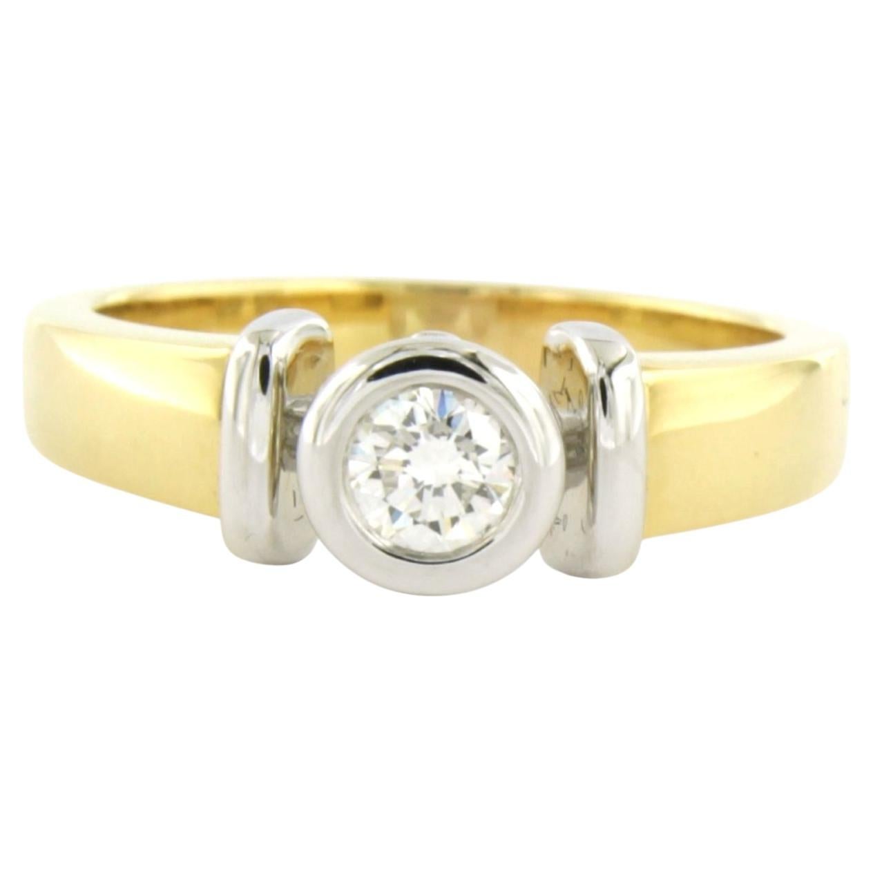 Solitaire Ring with brilliant cut diamond up to 0.25ct 18k gold 5.5 grams For Sale
