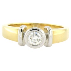 Solitaire Ring with brilliant cut diamond up to 0.25ct 18k gold 5.5 grams