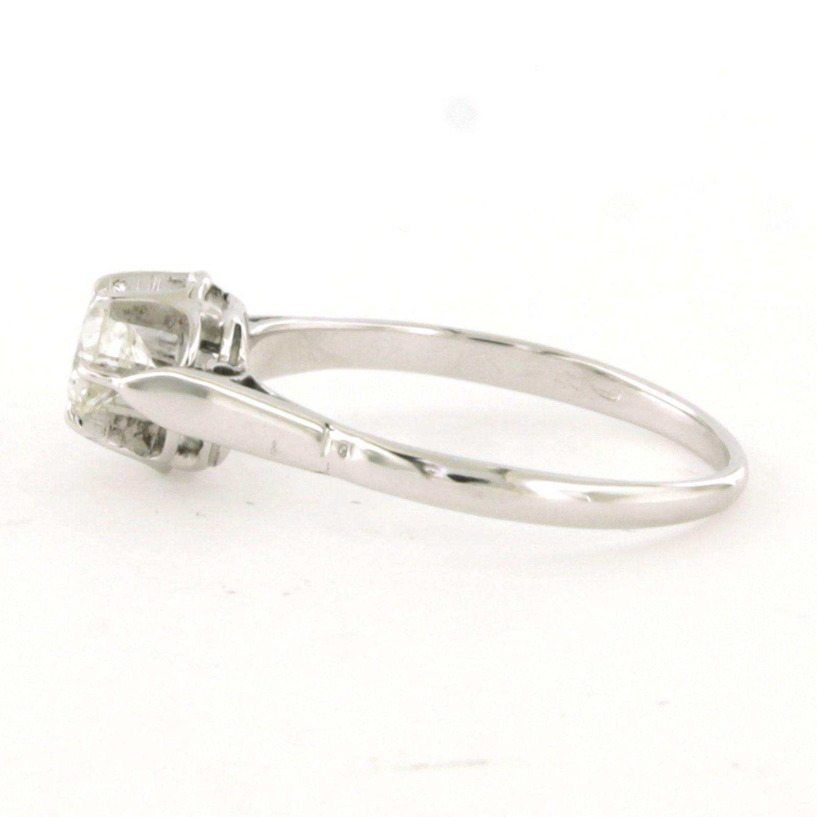 Moderne Bague solitaire avec diamant taille brillant Up[ à 0.45ct or blanc 14k 1.7 grammes en vente